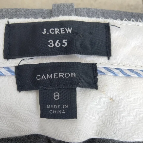J Crew 365 Womens Gray High Rise Slim Straight Leg Cameron Ankle Pants Size 8 - Picture 7 of 12